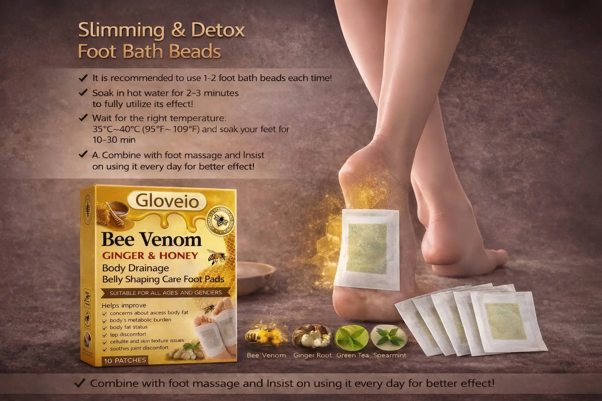 GloveioTM Bee Venom Foot Patches view 4